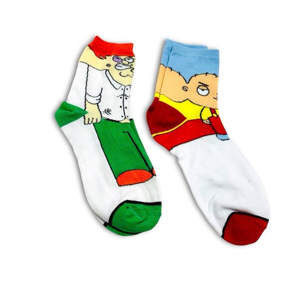 Family Guy Peter Griffin & Stewie Griffin Crew Socks! 2 Pair 8-12. NWOT! NEW! - Picture 4 of 4